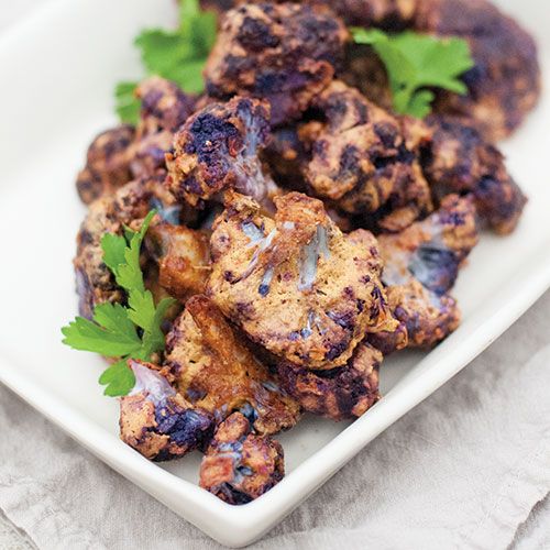 Heirloom Violetta di Sicilia Cauliflower with Ras el Hanout, Harissa and Yogurt