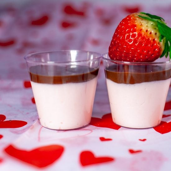Chocolate Covered Strawberry Pudding Shots