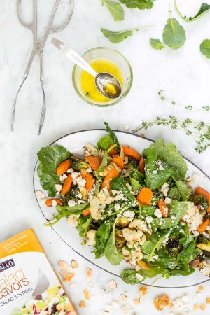 Harvest Pear Gorgonzola Salad with Roasted Vegetables