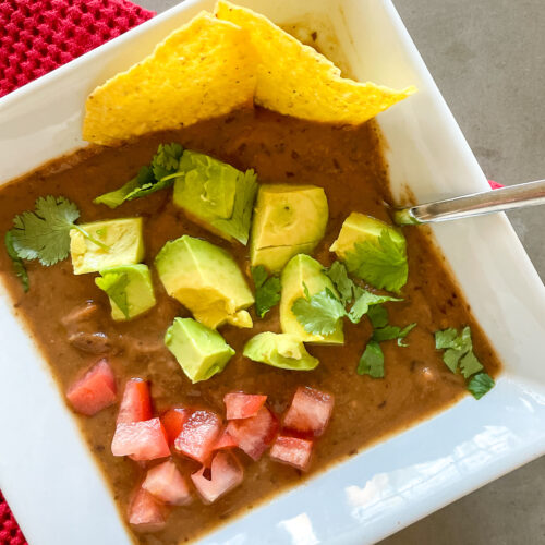 Black Bean Puree Soup: Vegetable Loaded