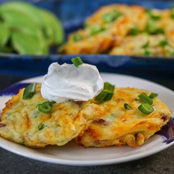 Air Fryer Bacon Cheddar Potato Cakes