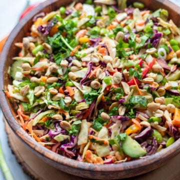 Power Slaw with Peanut Sauce