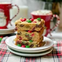 Holiday M&M Cookie Bars