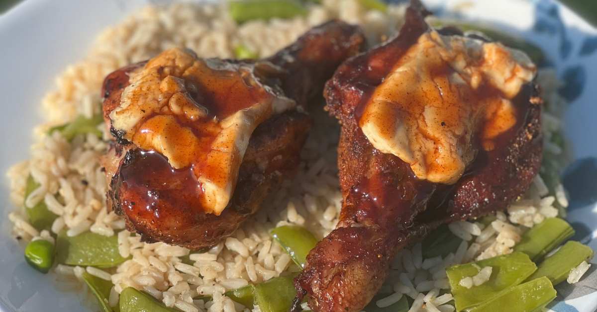 Butterflied Chicken Legs with Smoked Cream Cheese