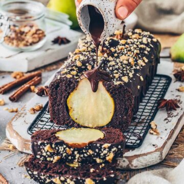 Vegan Chocolate Pear Loaf Cake