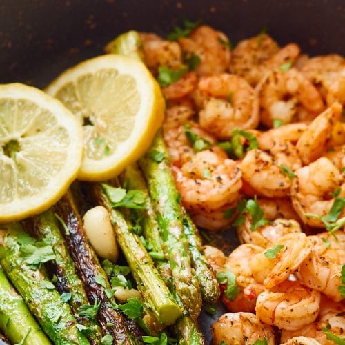 Shrimp & Asparagus Skillet
