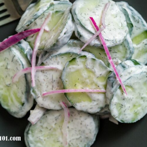 Creamy Cucumber Onion Dill Salad