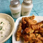 Beer Batter Fried Fish Fingers with Apple Mustard Cream