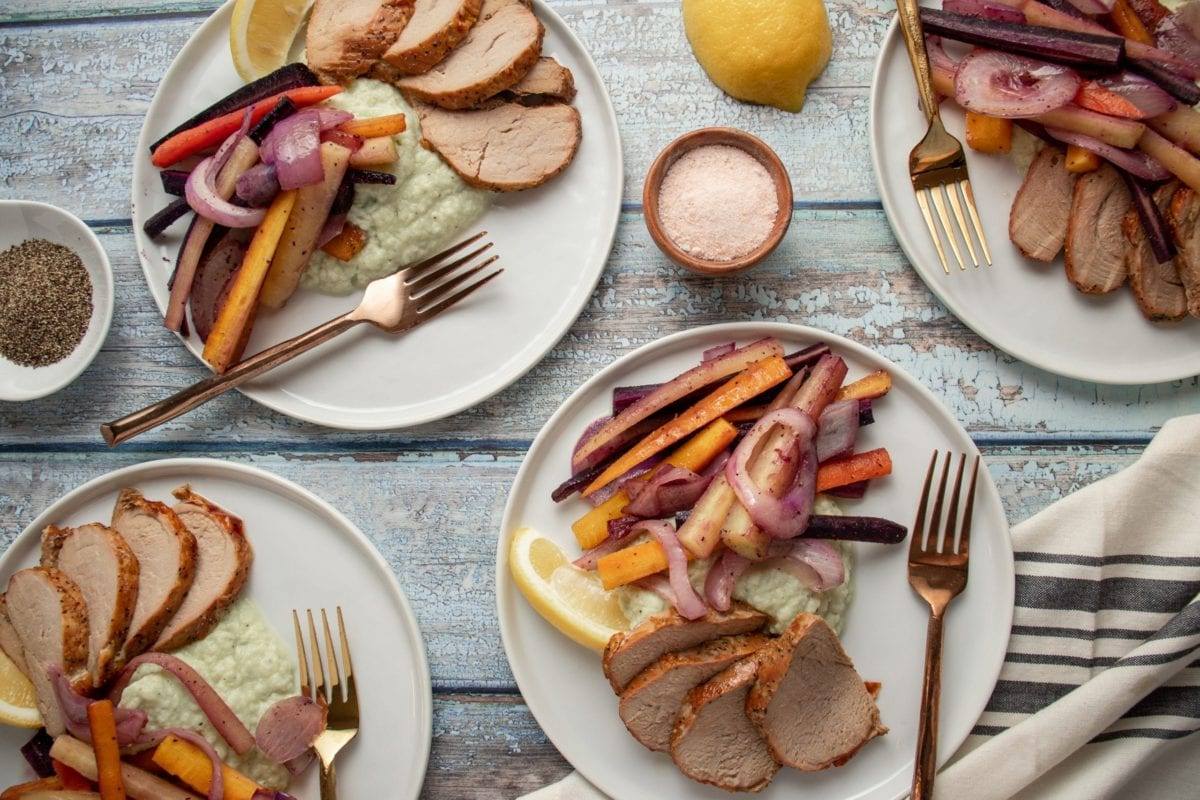 Pork Tenderloin with Rainbow Carrots
