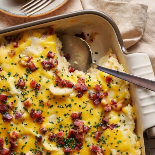 Bacon Cheddar Mashed Potato Casserole