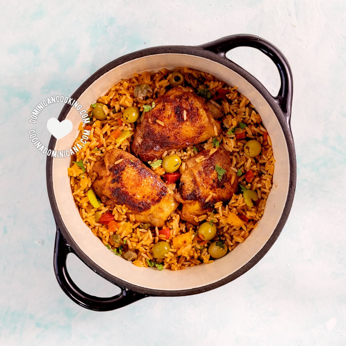 Locrio de Pollo [Recipe + Video] Dominican Rice and Chicken