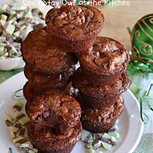 Mint Chocolate Fudge Brownie Cups