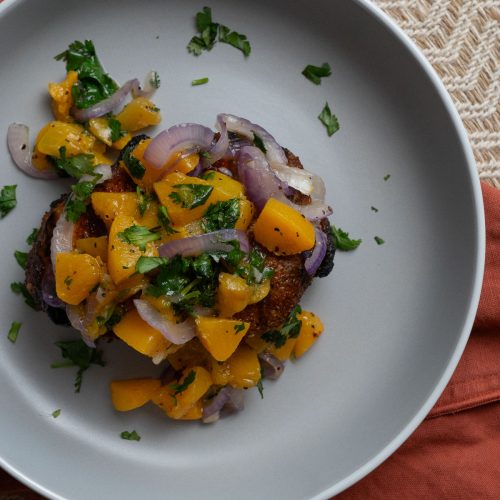 Barbecue Grilled Pork Chops with Peach Salsa