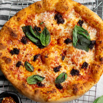 Pizza with 'Nduja and Tomato Cream Sauce