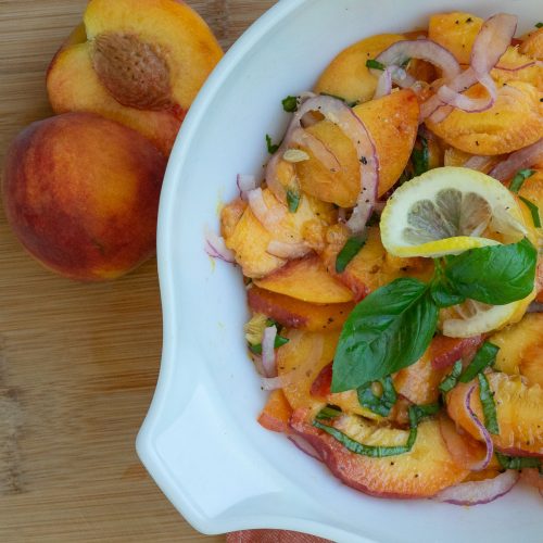 Peach Basil Salad