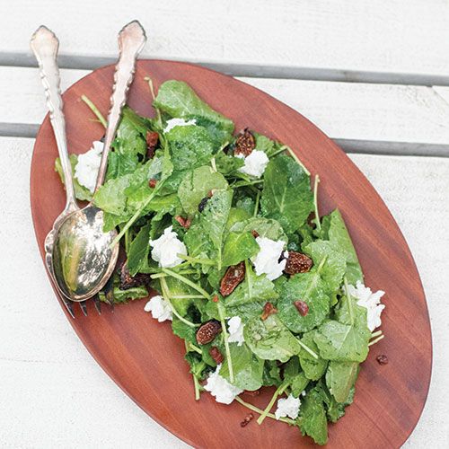 Heirloom Spigarello Greens with Pancetta, Goat Cheese, Dried Figs and Mustard
Vinaigrette