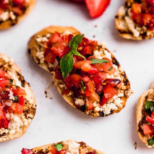 Ricotta Bruschetta with Tomato and Strawberries