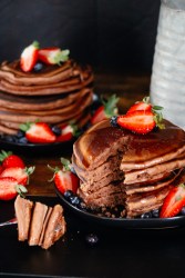 Easy Chocolate Protein Pancakes