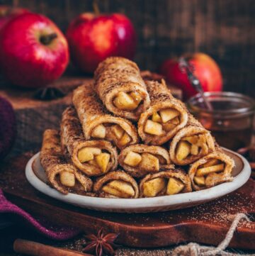 Apple Pie Roll-Ups (Baked Vegan French Toast)