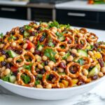 Crunchy Dense Bean Salad with Pretzels and Dried Cranberries | High-Protein,
Make-Ahead Meal Prep