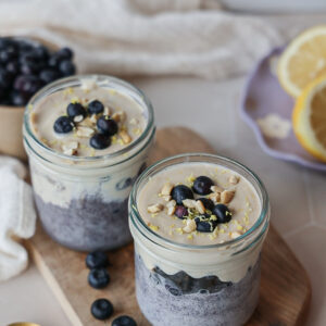 Lemon Blueberry Chia Pudding with Yogurt