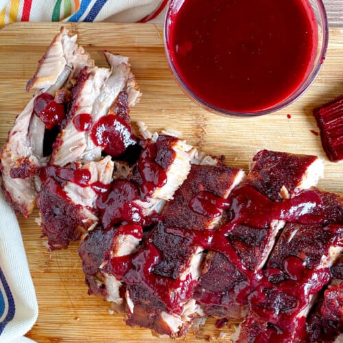 Oven Baked Baby Back Ribs with Blackberry Sauce
