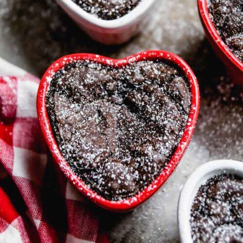 Easy Ramekin Heart Brownies