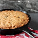 Peanut Butter and Chocolate Skillet Cookie