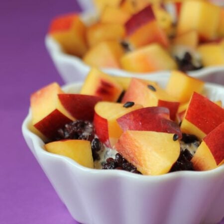 Forbidden Rice w/ Nectarines and Maple Coconut Cashew Cream