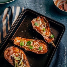 Miso Glazed Roasted Eggplant