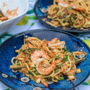 Peanut Zoodles and Spicy Shrimp
