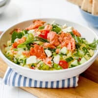 Mediterranean Couscous Salad with Smoked Salmon