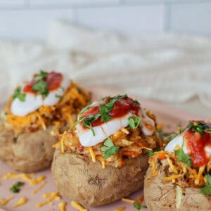 Air Fryer Taco Twice Baked Potatoes