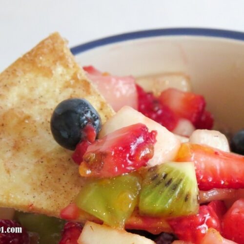 Fruit Salsa with Cinnamon Tortilla Chips