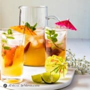 Sparkling Peach-Ginger Limeade Mocktail