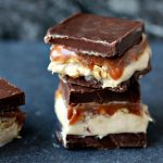 Homemade Snickers Cheesecake Bars