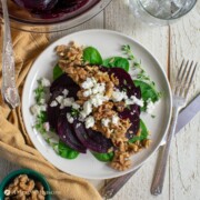 Beet-Feta Salad with Garlicky Crispy Walnuts