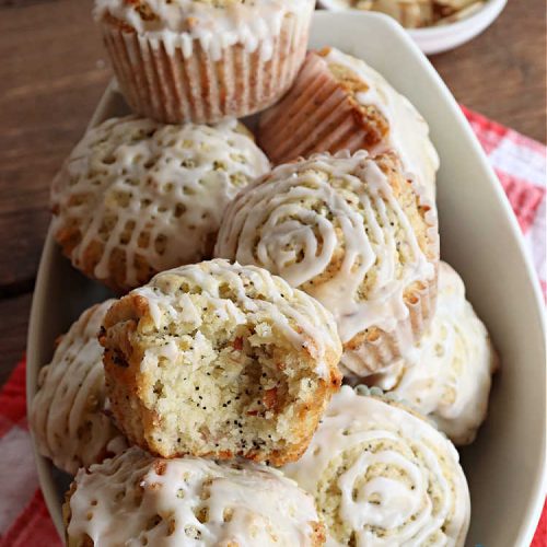 Glazed Almond Poppyseed Muffins