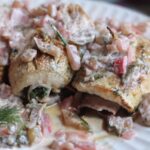 Chicken Roulade in Pickle Radish Cream