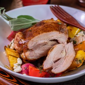 One Pan Maple Chicken with Roasted Delicata Squash