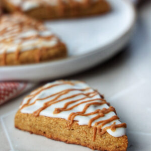 Gluten-Free Pumpkin Scones with Maple Glaze