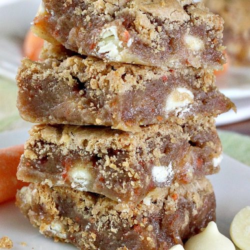 Carrot Cake White Chocolate Gooey Bars