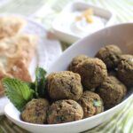 Pistachio Falafel with Preserved Lemon Yogurt Dip