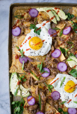 Loaded Pulled Pork Sheet Pan Nachos