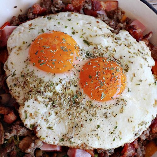 Loaded Porky Pig Breakfast Skillet