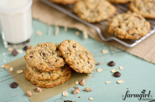 Chocolate Chip Oatmeal Cookies with Toffee & Coffee
