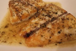 Barramundi with a Lemon Butter Garlic sauce