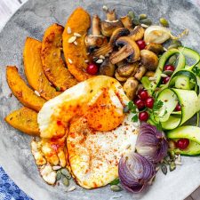 Turmeric Fried Eggs With Roasted Pumpkin