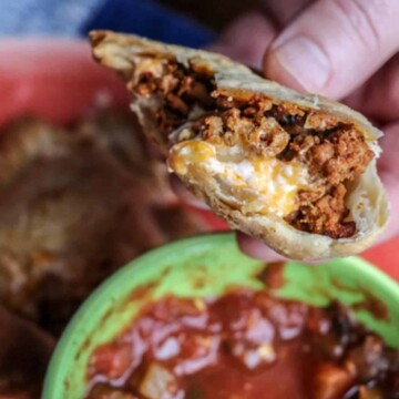 Air Fryer Cheesy Chicken Empanadas