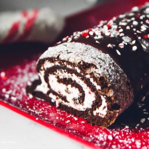 Chocolate Peppermint Cake Roll